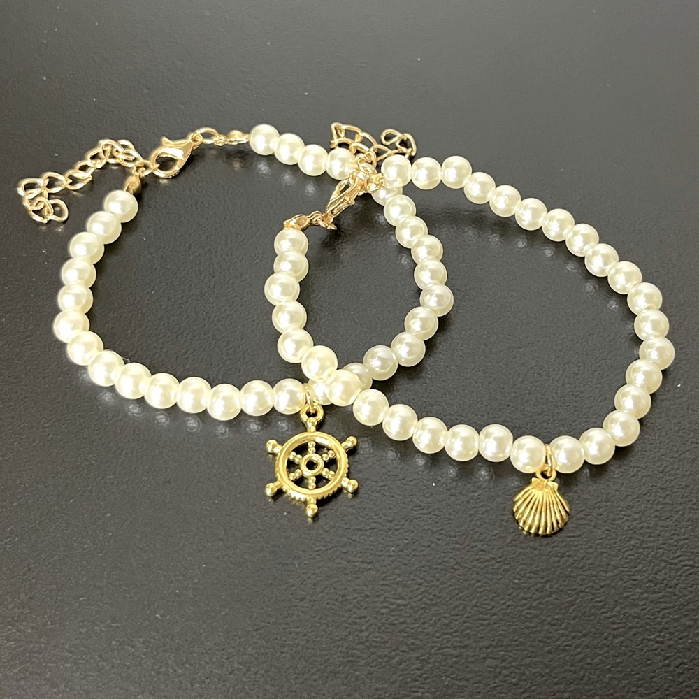 Ocean themed pearl friendship bracelets